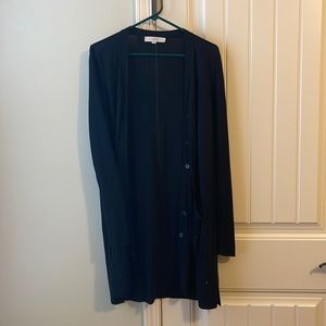 Loft sweater duster cardigan in large black